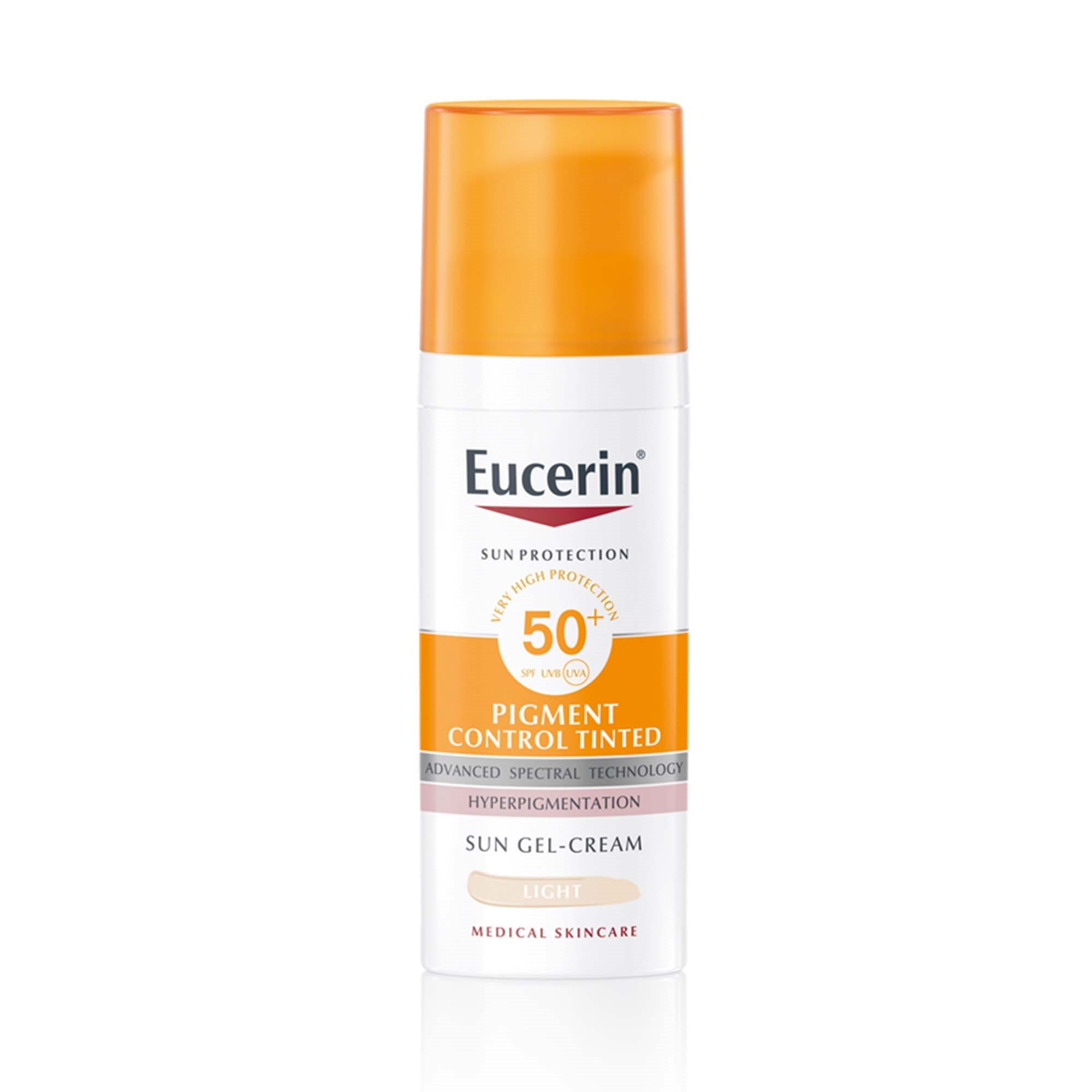 Eucerin® Оцветен слънцезащитен гел-крем за лице PIGMENT CONTROL SPF50+Светъл нюанс