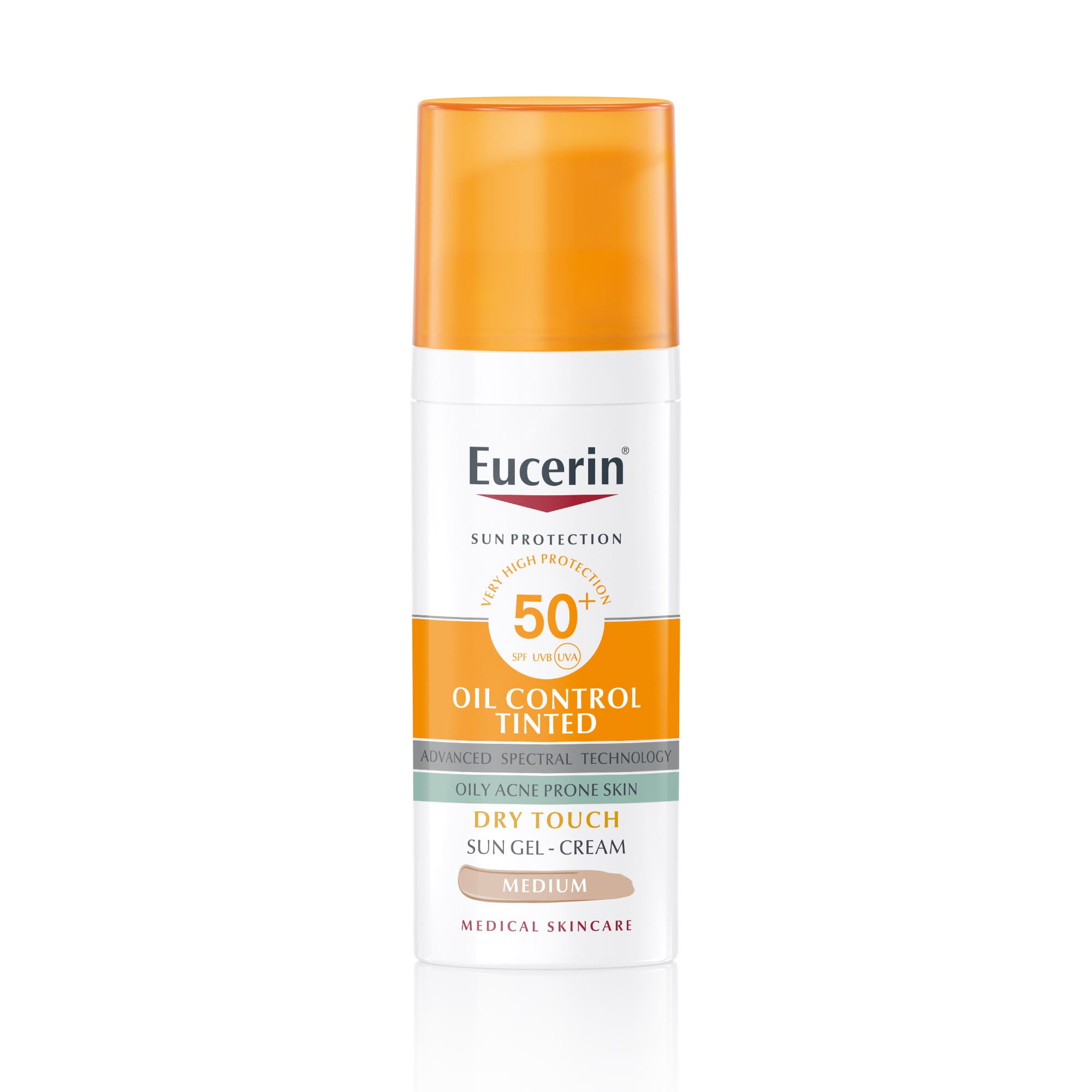 Eucerin® Оцветен слънцезащитен гел-крем за лице OIL CONTROL SPF50+ Тъмен нюанс