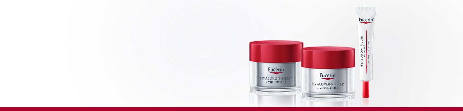 Volto di donna con frecce che indicano effetto lifting e prodotto aperto in primo piano