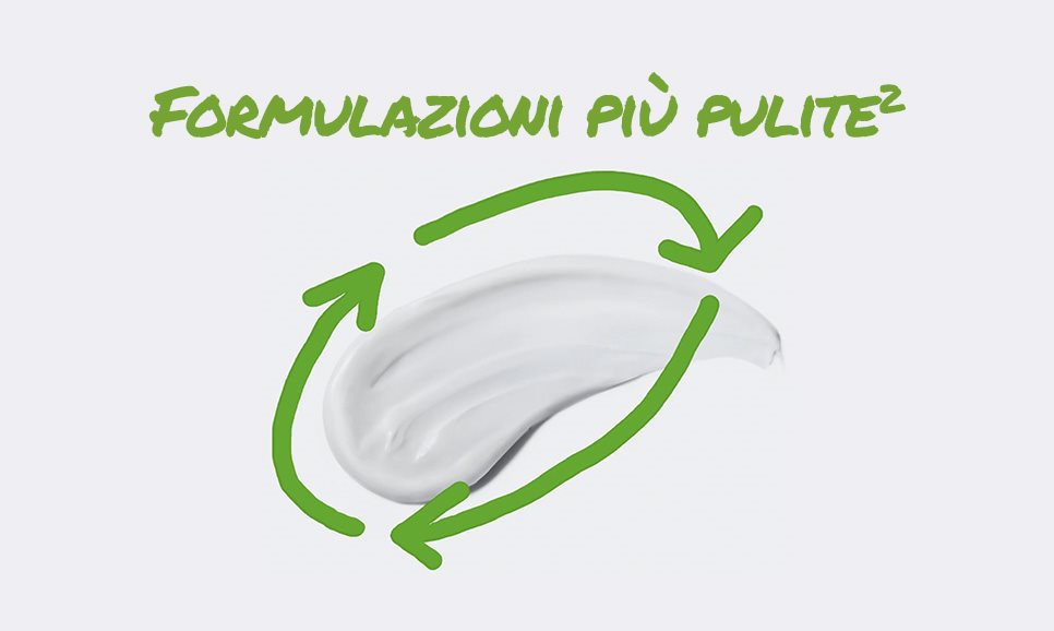 Uno strato di lozione circondato da un simbolo stilizzato di riciclaggio
