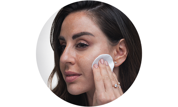 Step one. Cleanse & tone