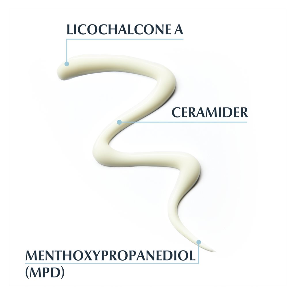 De vitigaste ingredienserna för AtoControl Acute Care Cream: Licochalcone A, Ceramider, Methoxypropanediol (MPD)