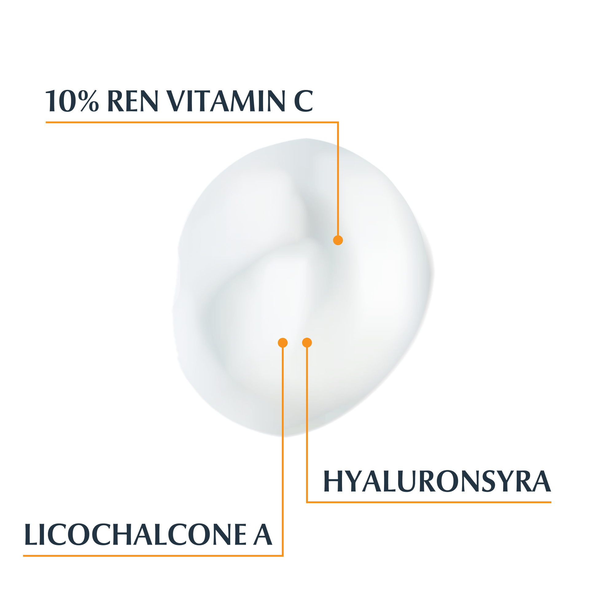Viktiga ingredienser i Hyaluron-Filler + 3x Effect Vitamin C Booster