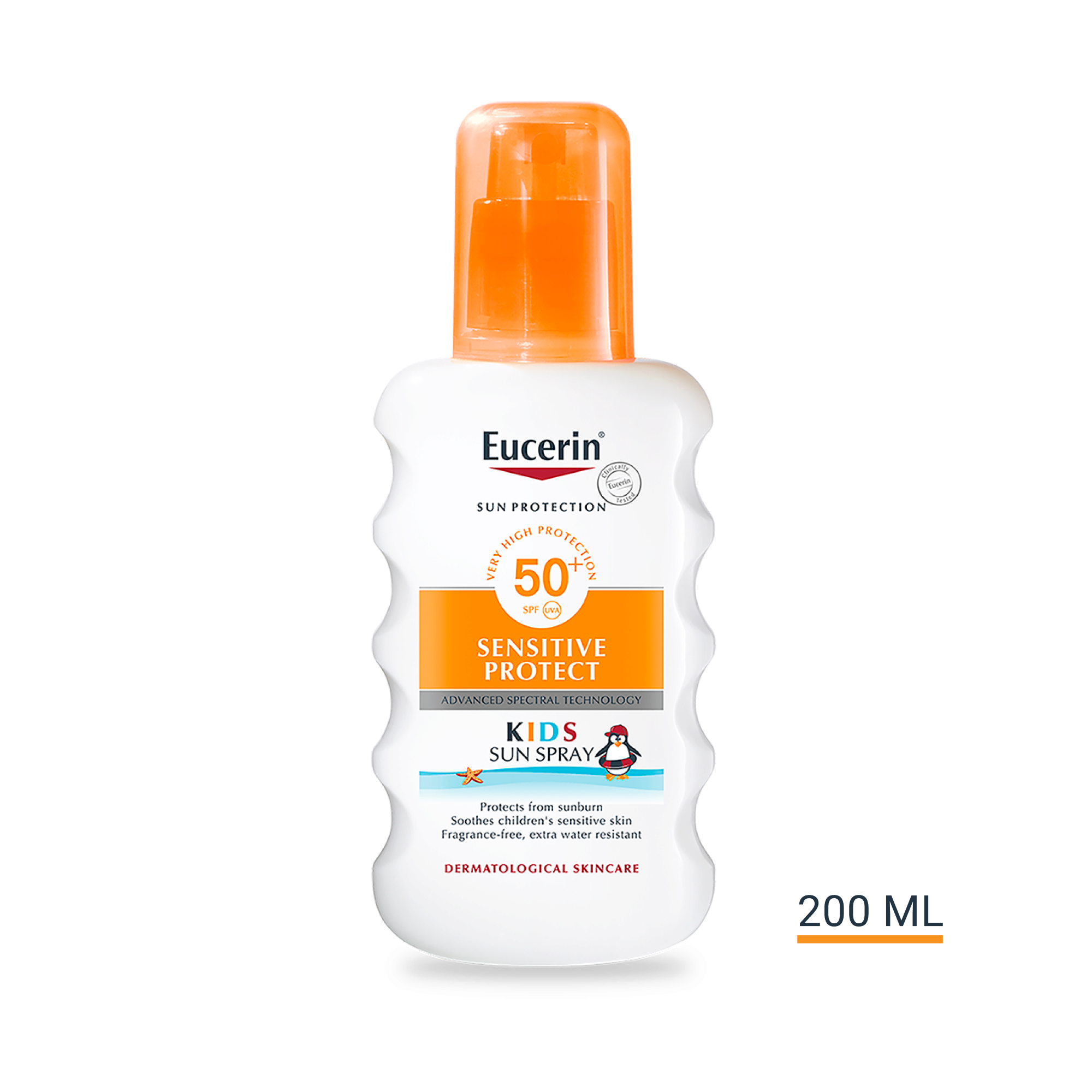 Produktbild med förpackningsstorlek för Eucerin Sun Kids Spray SPF 50+