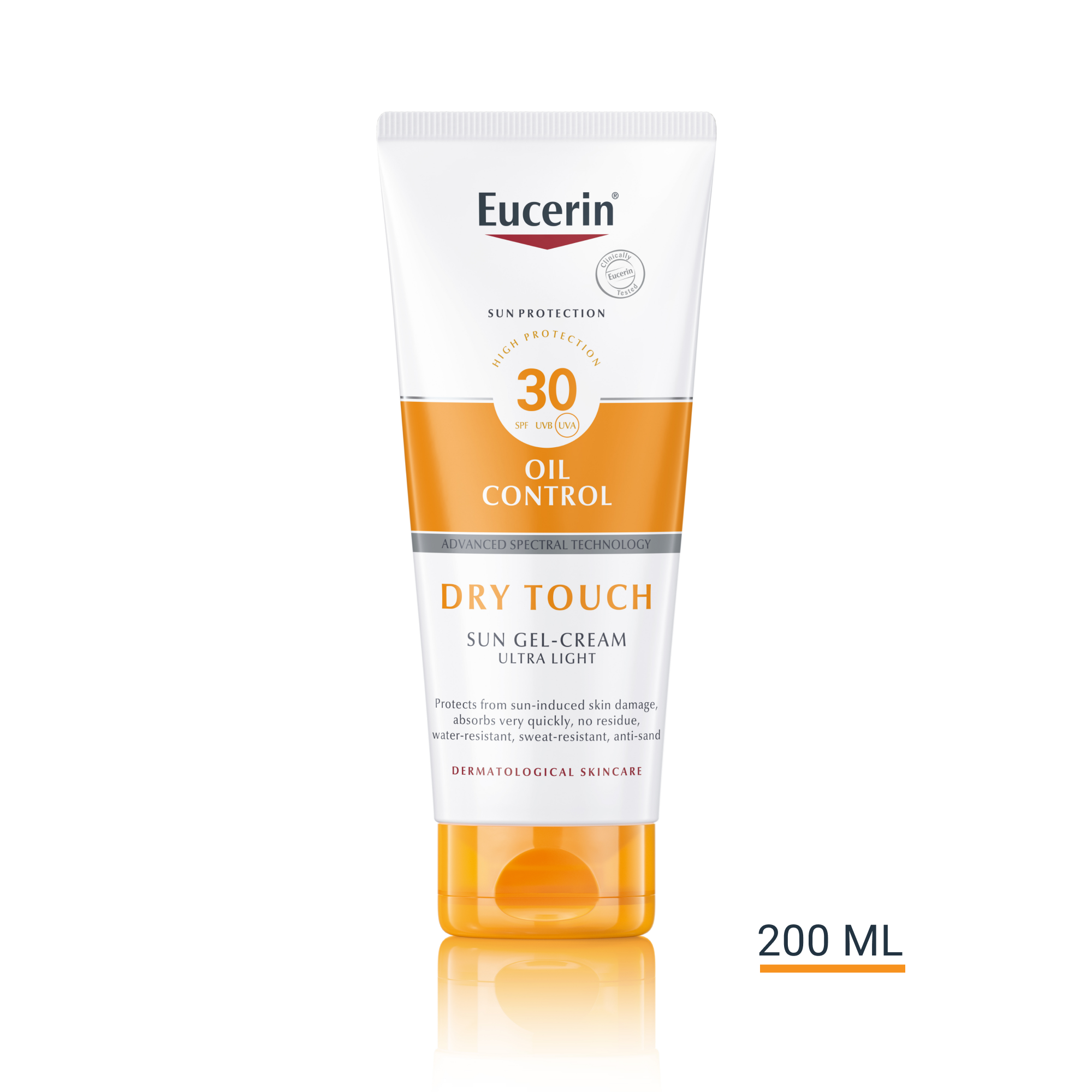 Produktbild med förpackningsstorlek för Eucerin Sun Dry Touch SPF 30