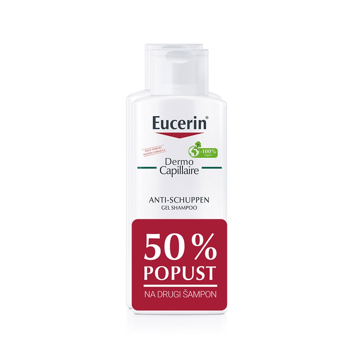 Posebno pakiranje Eucerin DermoCapillaire šampon proti prhljaju - mastni prhljaj