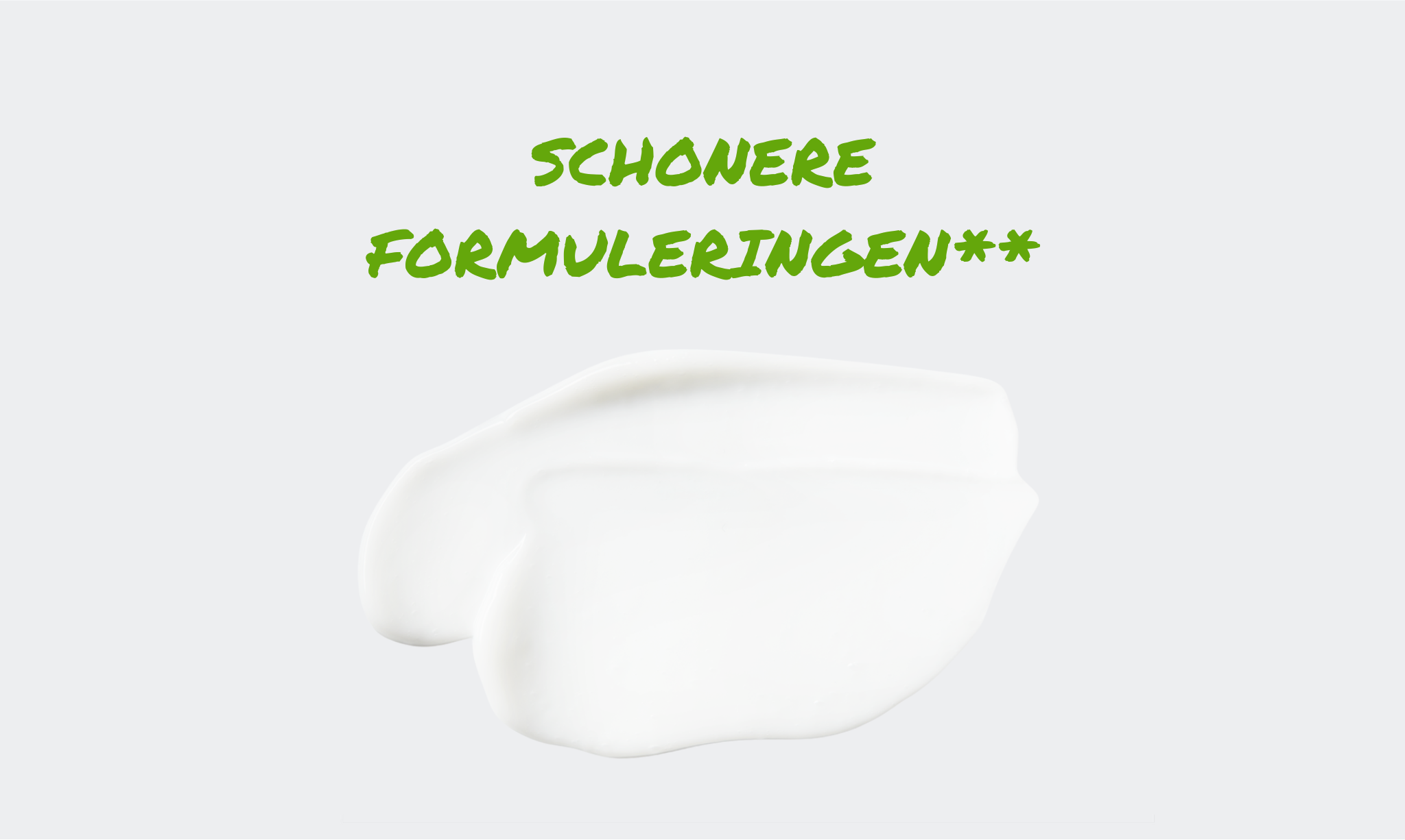 Een veeg van lotion omringd door een gestileerd recyclingsymbool