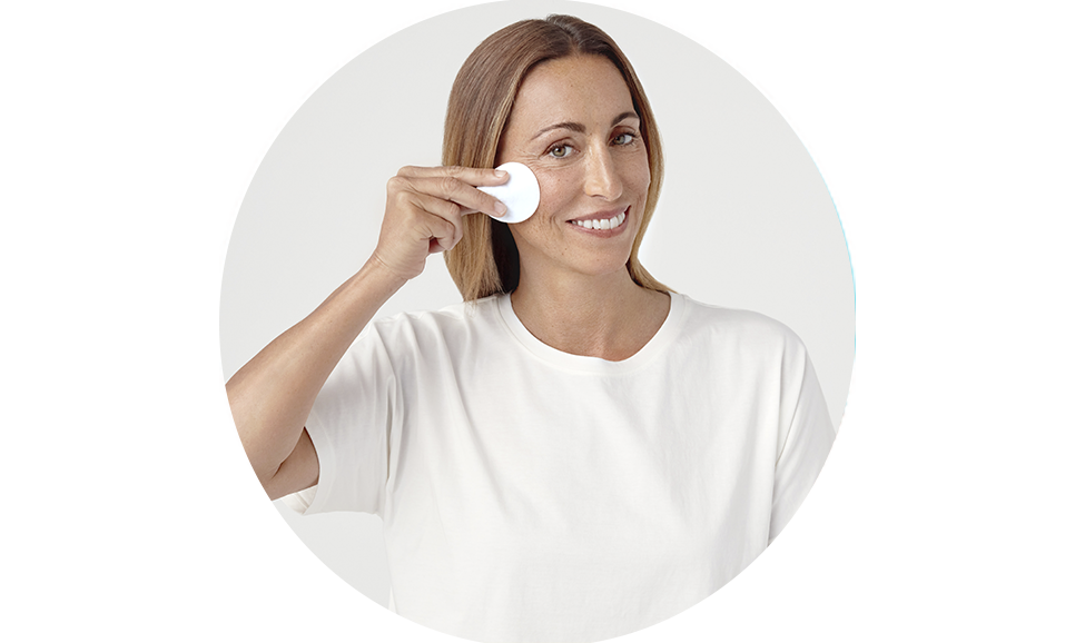 Step one. Cleanse & tone