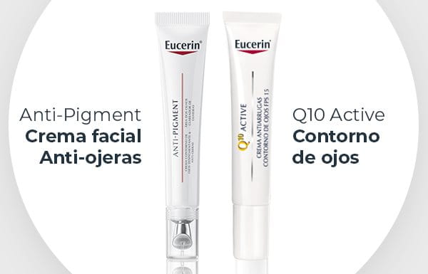 Eucerin® Anti-Pigment, crema facial anti-ojeras y Eucerin® Q10 Active, contorno de ojos