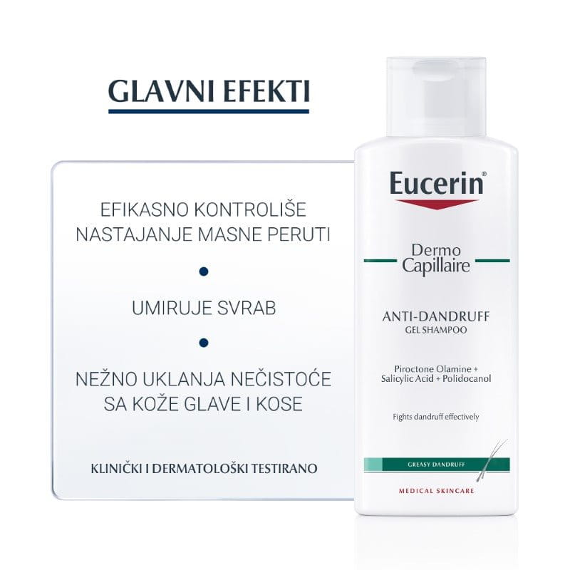 Eucerin DermoCapillaire Gel šampon protiv masne peruti - Glavni efekti