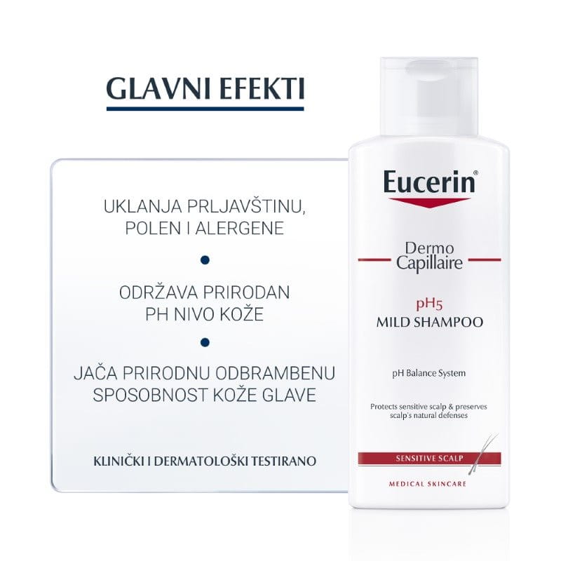 Eucerin DermoCapillaire pH5 Blagi šampon - Glavni efekti