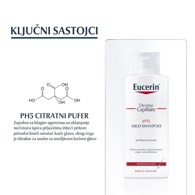 Eucerin DermoCapillaire pH5 Blagi šampon - Ključni sastojci