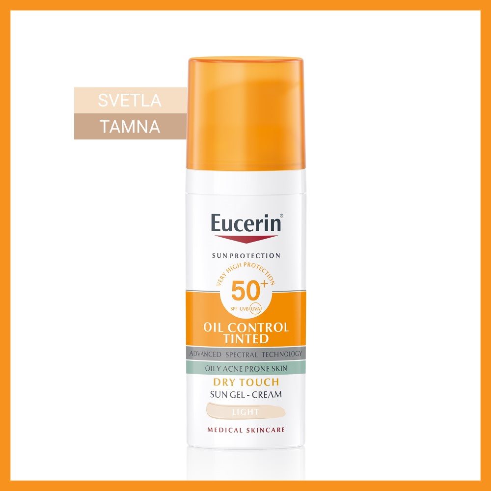 Sun Face Oil Control Tonirani Gel-krem za zaštitu masne kože od sunca SPF 50+ Svetla i Tamna