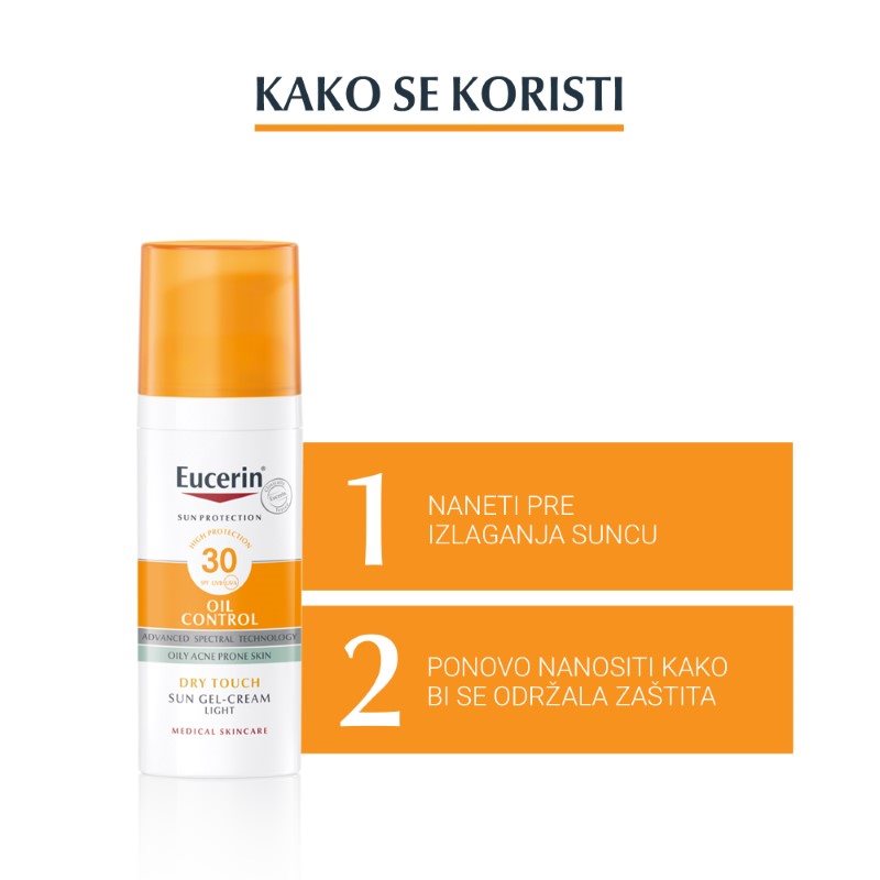 Eucerin Oil control za zaštitu masne kože od sunca SPF 30 - Kako se koristi