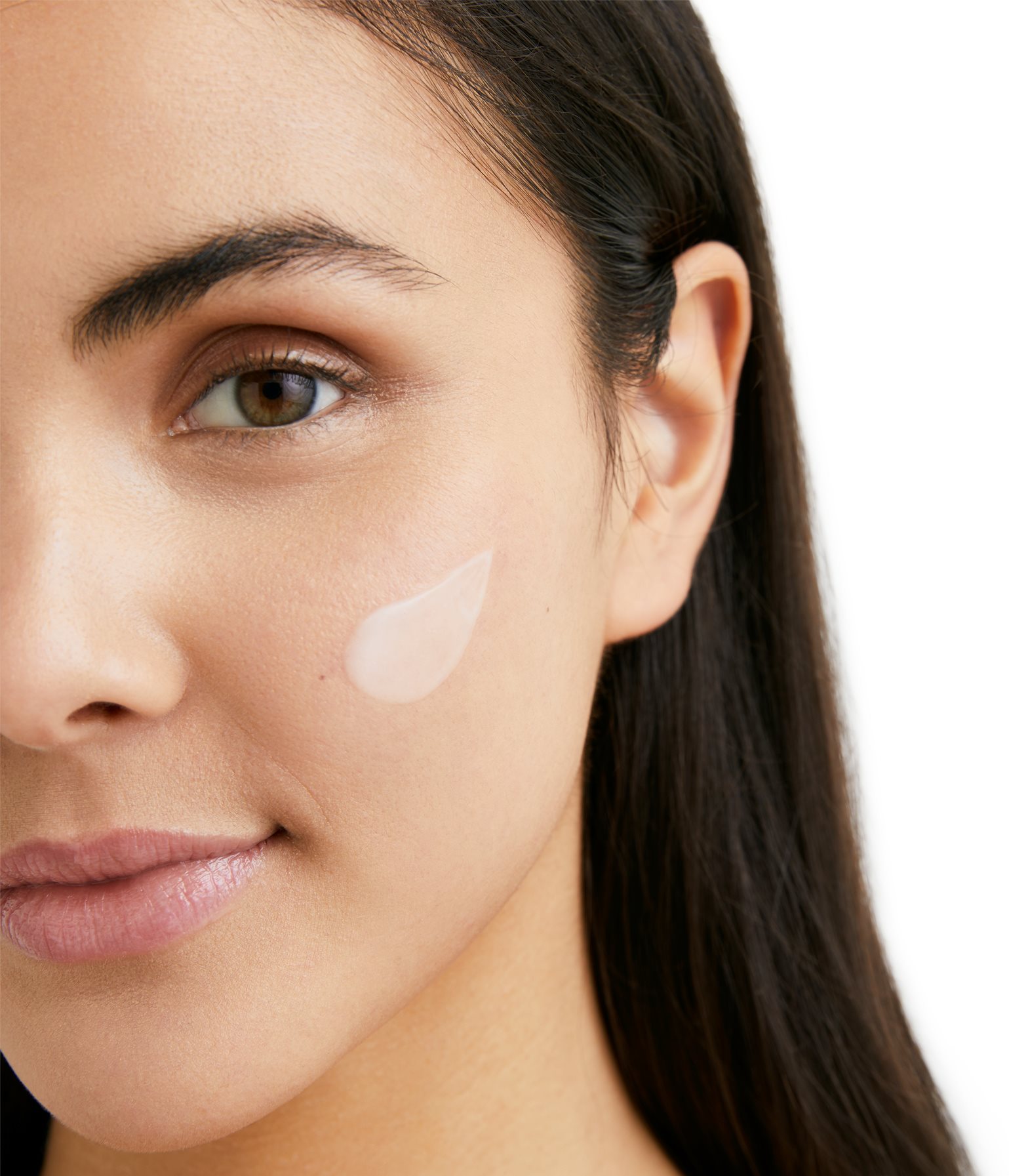 Woman touching her face