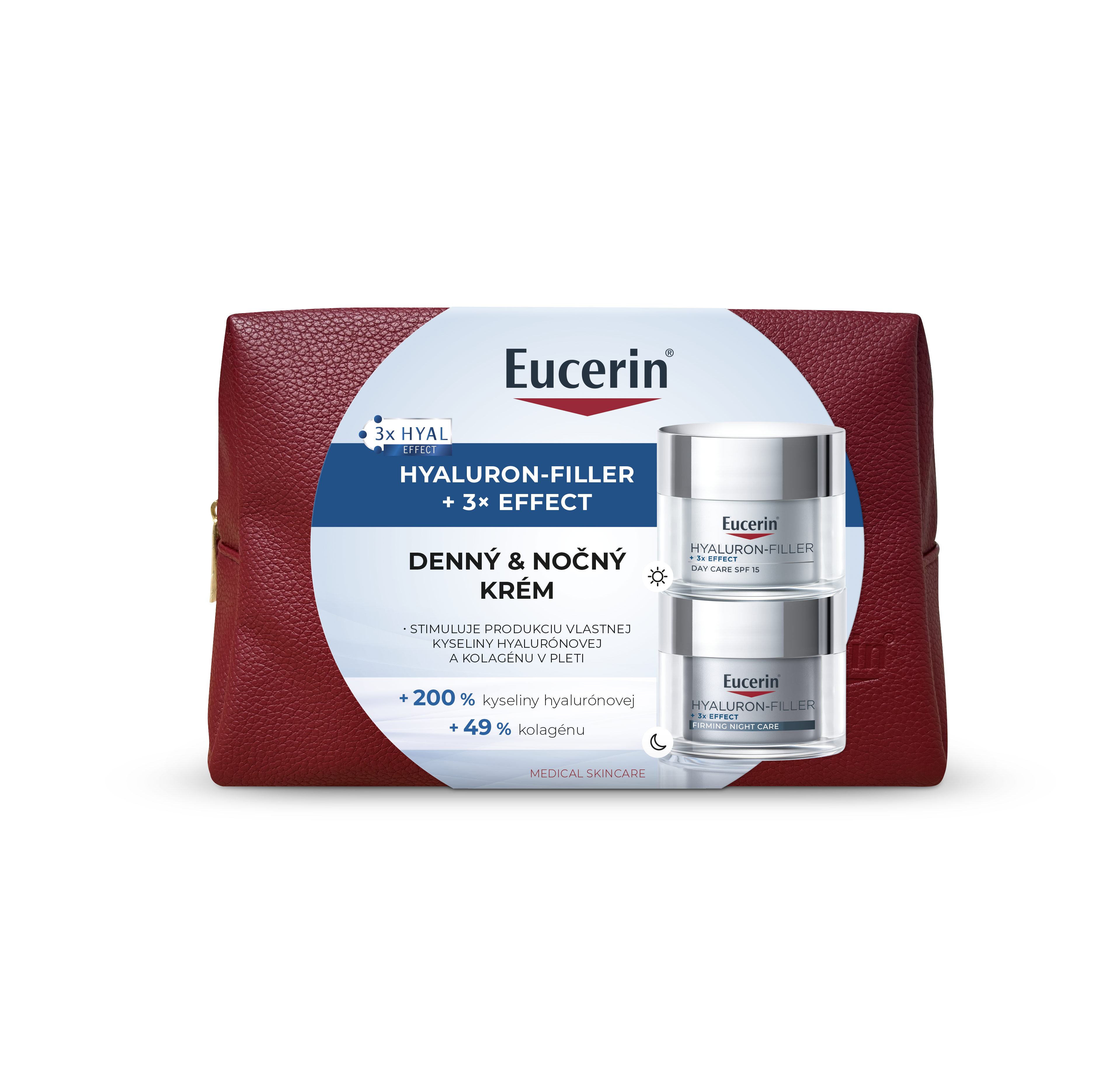 Vianočné balenie Hyaluron-Filler + 3x Effect Denný krém pre suchú pleť & Vypĺňujúci nočný krém