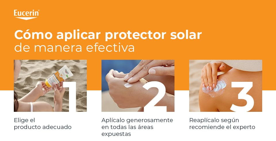 Persona que aplica protector solar de manera efectiva