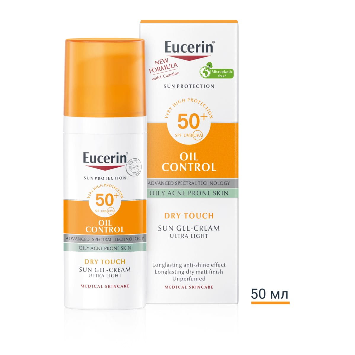 Eucerin Слънцезащитен гел-крем за лице за мазна кожа SPF 50+