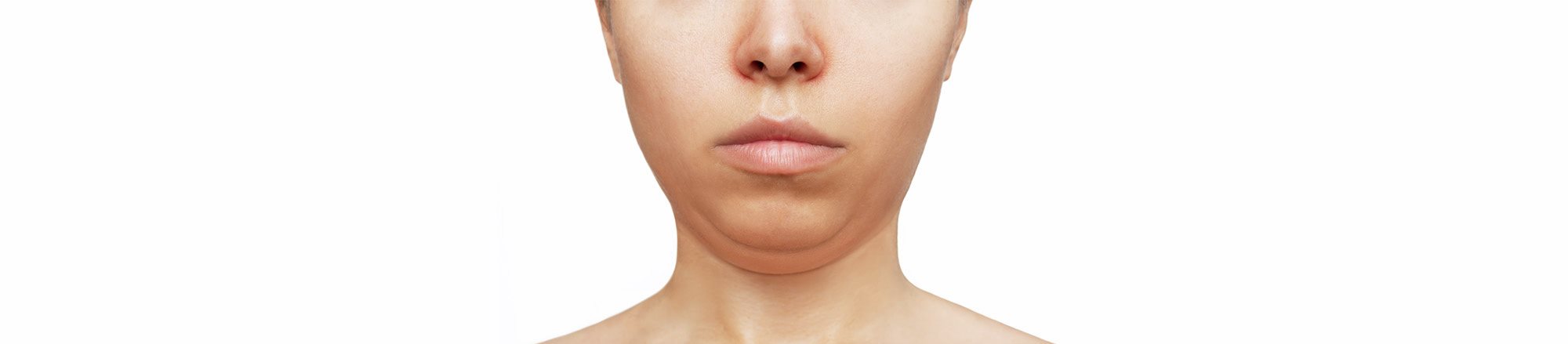 foto di donna con doppio mento