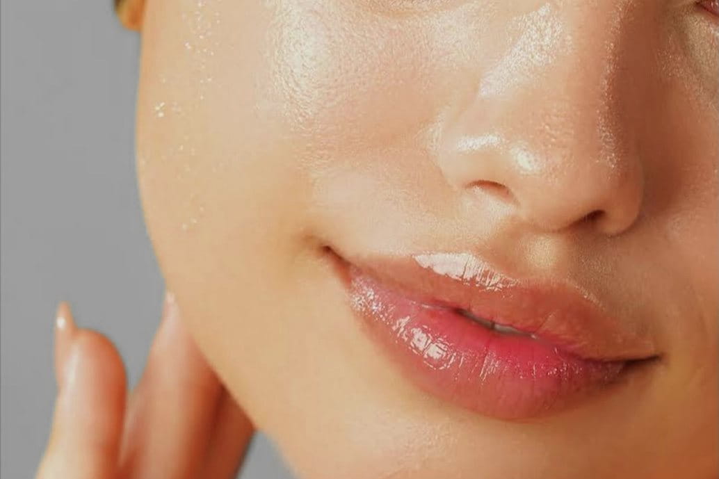 Donna che applica un prodotto idratante sul viso