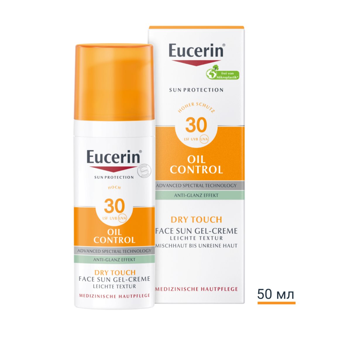 Eucerin Слънцезащитен гел-крем за лице за мазна кожа SPF 30