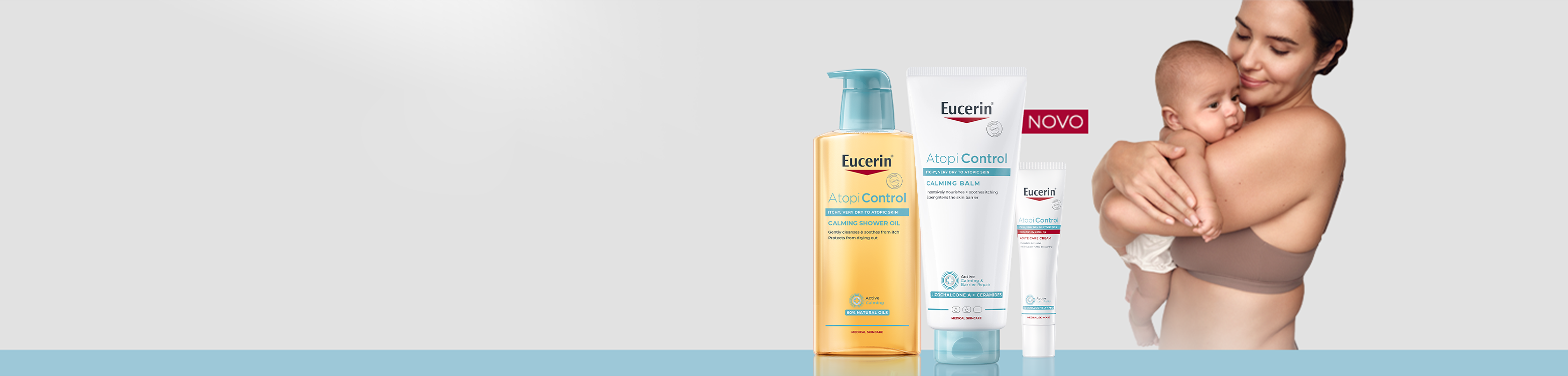 mãe e filho com pele atópica