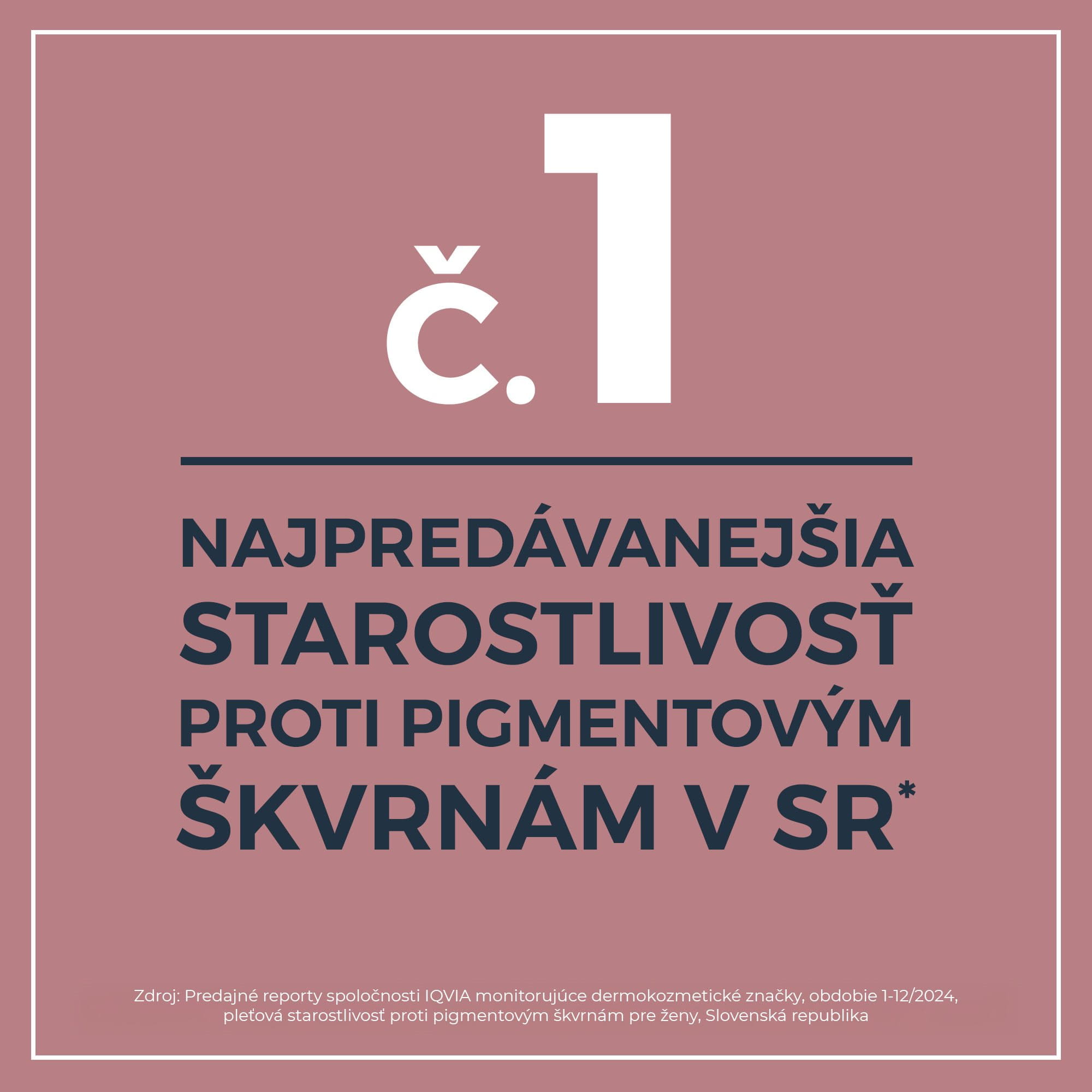 Logo č. 1 najpredávanejšia starostlivosť proti pigmentovým škvrnám v SR