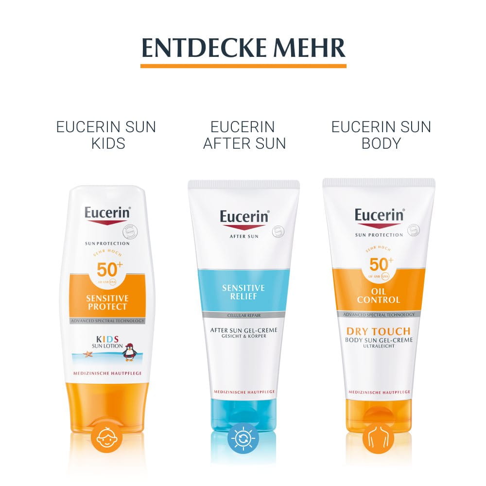Eucerin® Oil Control Face Sun Gel-Creme LSF 50+ – sehr hoher Sonnenschutz  mit 8 Stunden Anti-Glanz Effekt, auch für zu Akne neigende Haut- Jetzt 20 %  sparen* mit eucerin20 50 ml - SHOP APOTHEKE