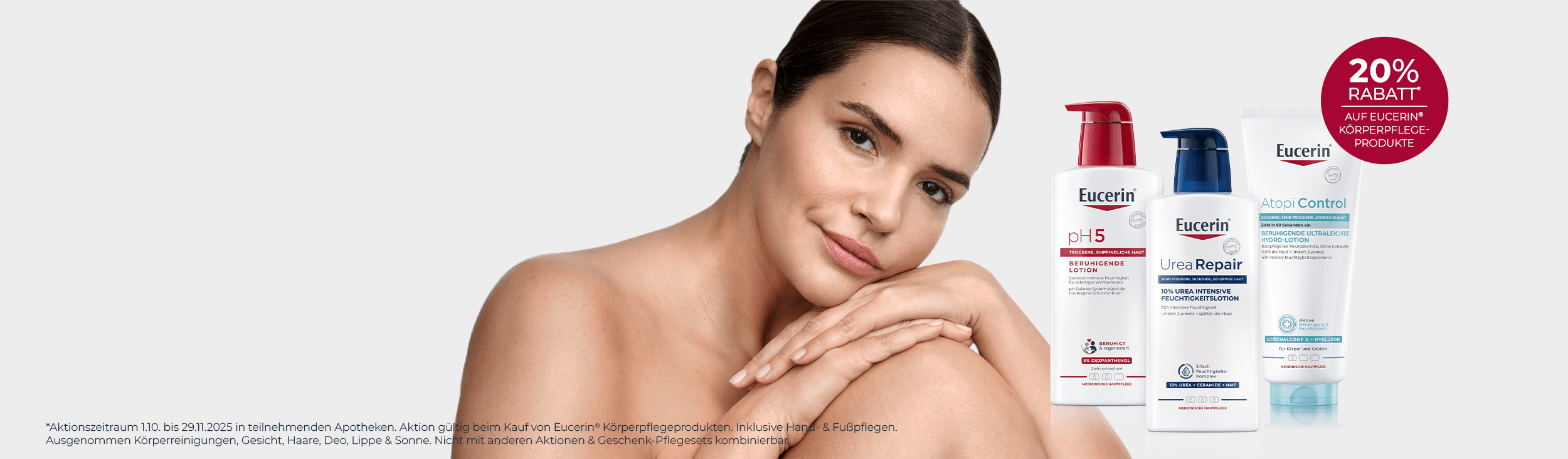 20 % Rabatt auf Eucerin Körperpflegeprodukte