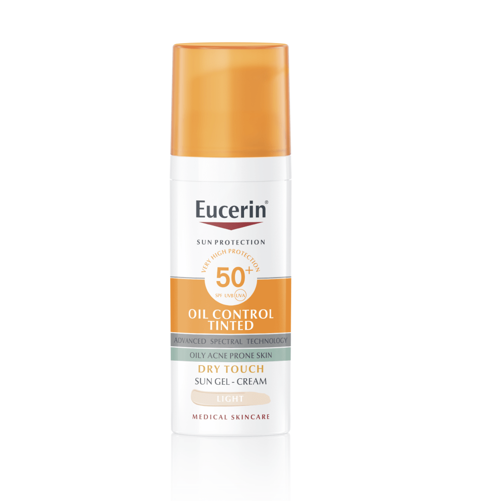 Ochranný krémový gél na opaľovanie na tvár Dry Touch Oil Control SPF 50+ svetlý