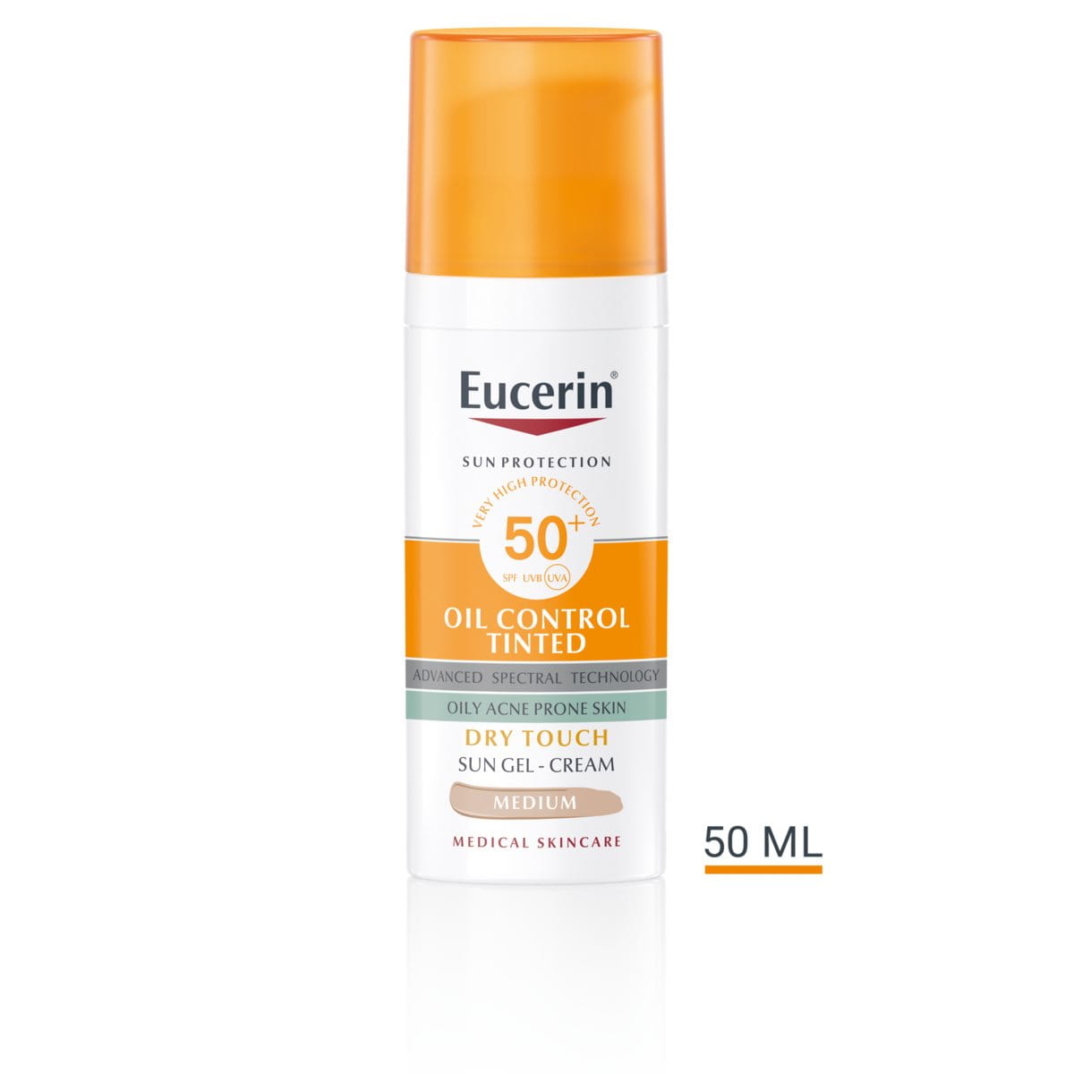 Eucerin Sun Oil Control Tinted Color SPF50 - fotoprotector oslar eucerin  con color