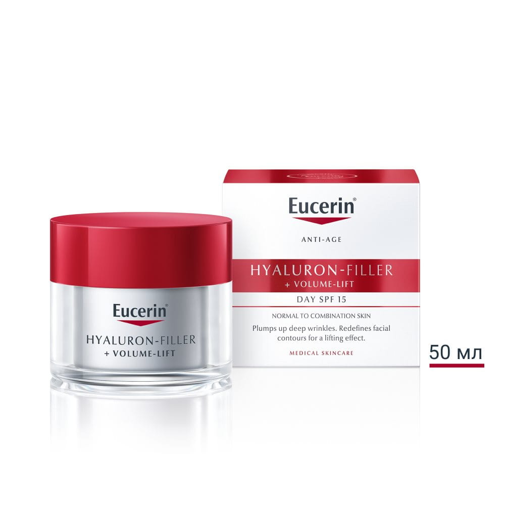 Eucerin Hyaluron-Filler + Volume Lift Дневен крем за нормална към комбинирана кожа  с SPF 15 