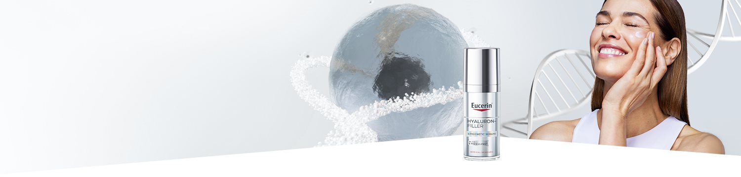 modelka a Eucerin Epigenetic serum