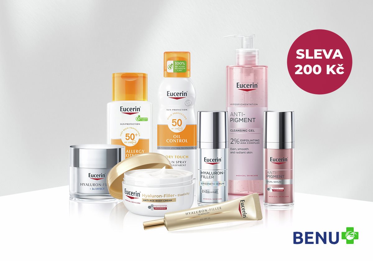 Produkty Eucerin a logo Benu