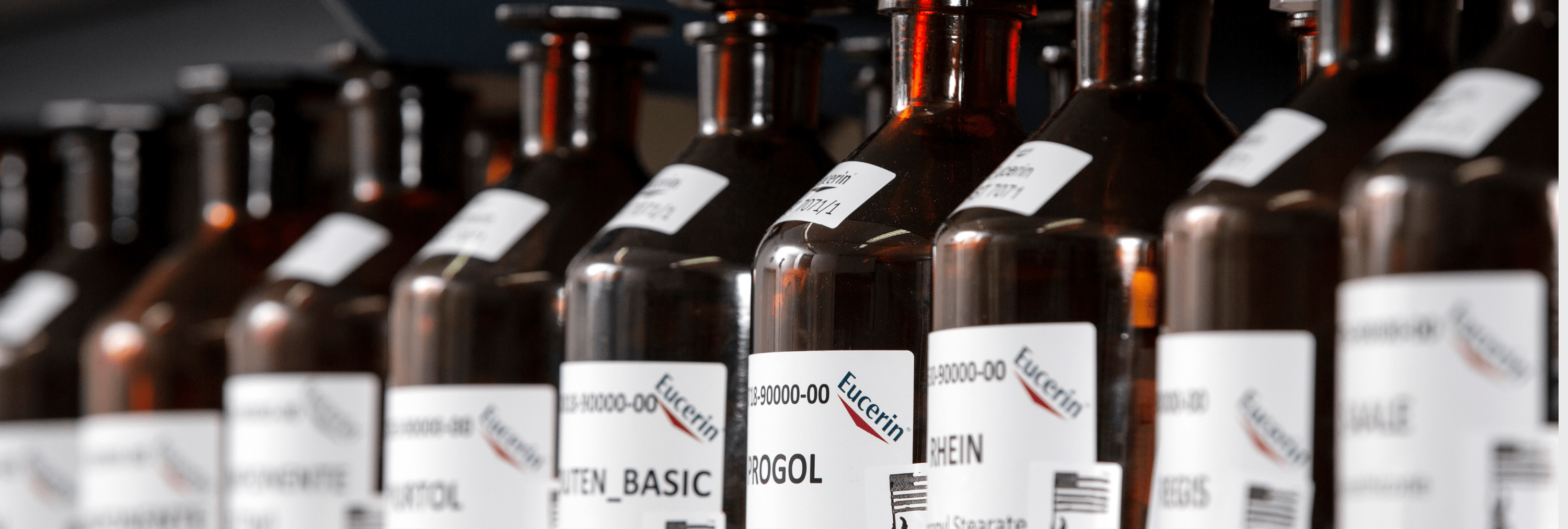 Bottles of Skincare Ingredients