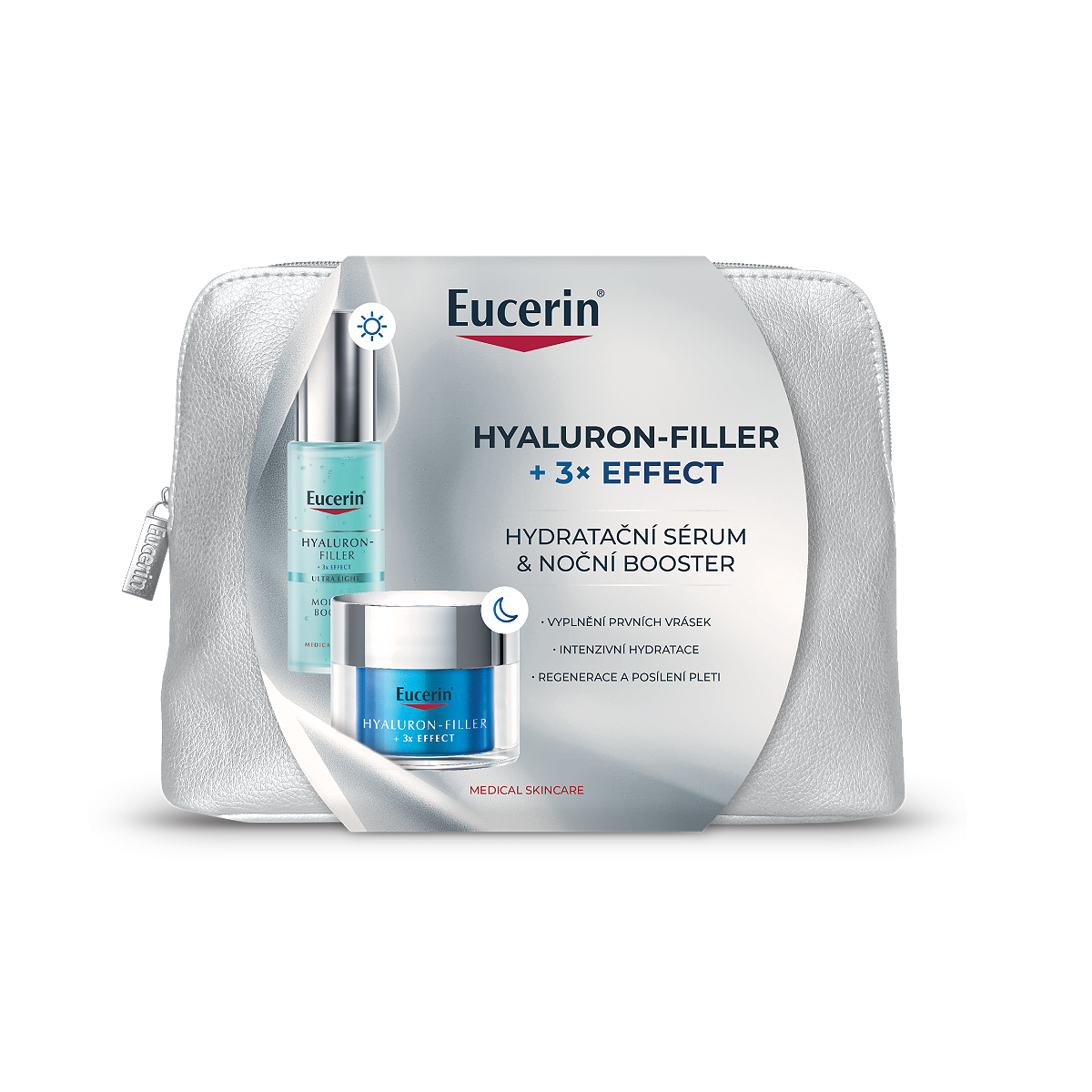 Vánoční taštička Eucerin Hyaluron-Filler + 3x Effect Hydratační a noční booster