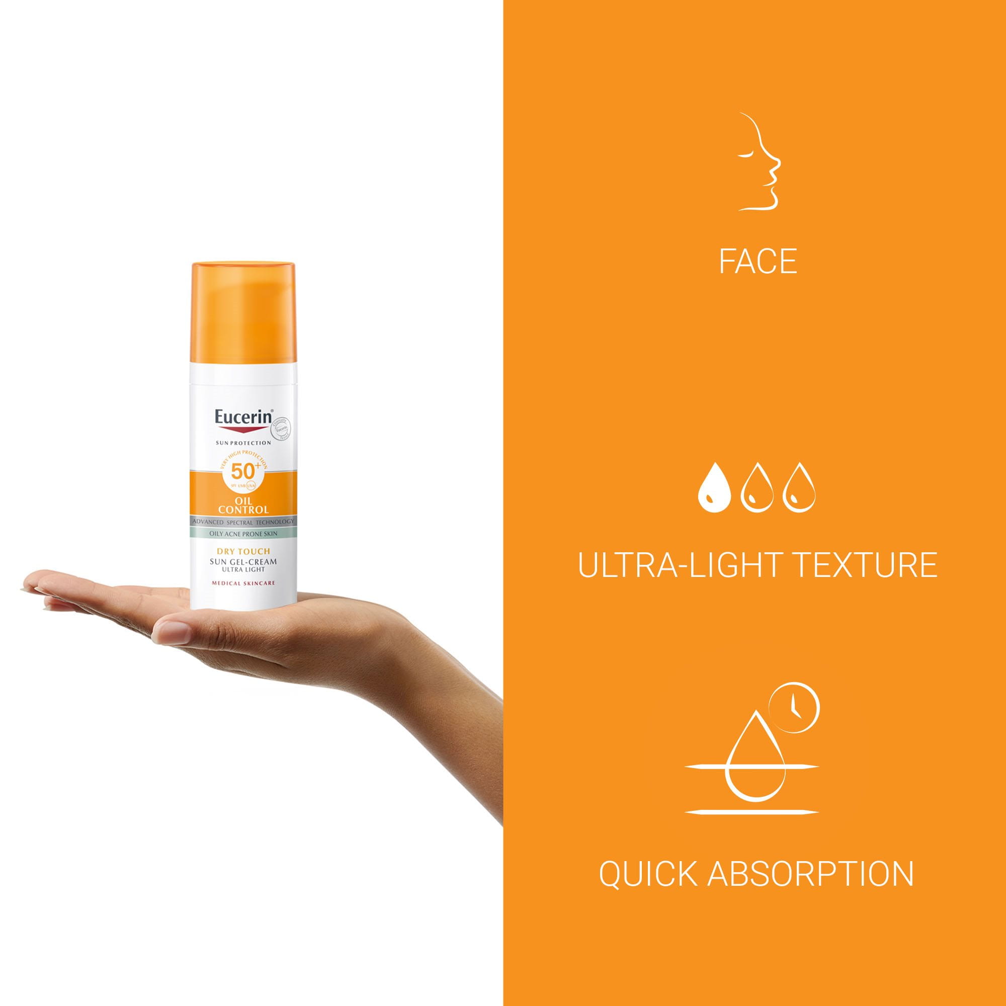 Buy Eucerin Sun Oil Control Gel-Cream Dry Touch SPF50+ 50ml · Germany