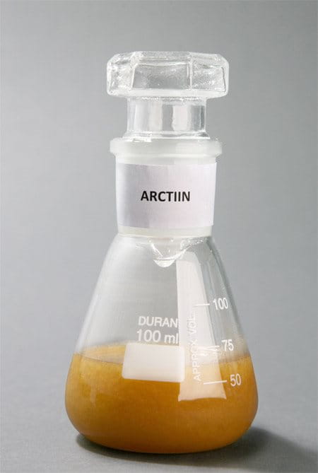 conical flask with Arctiin (Arctium Lappa)