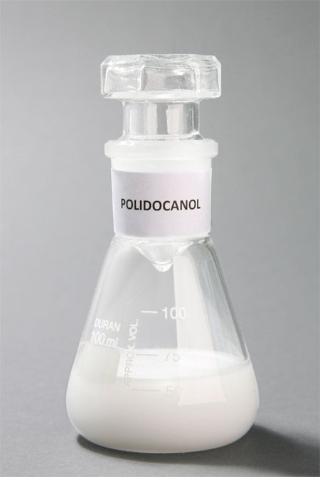 conical flask with Polidocanol