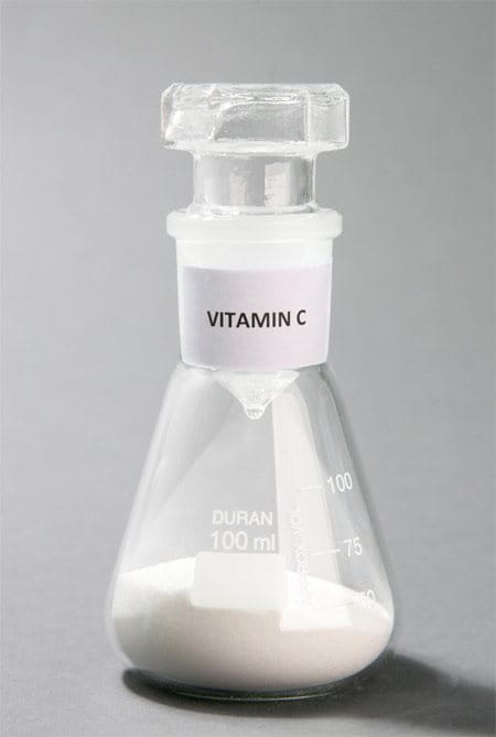 conical flask with Vitamin C