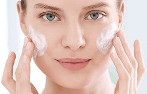 Gently massage acne peel into face
