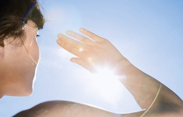 Woman being exposed to sun