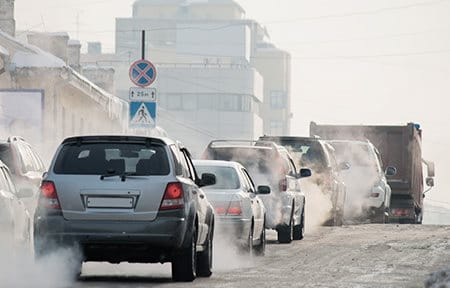 Pollution and car emissions can trigger erythema in hypersensitive skin