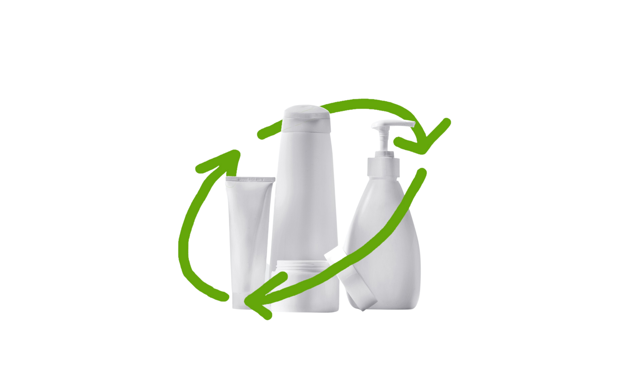 Trois bouteilles de lotion entourées d