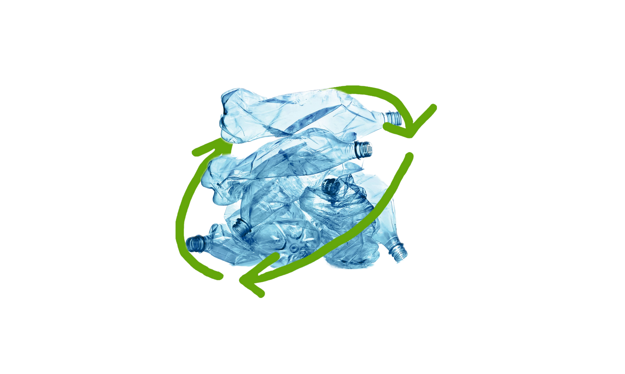 Une pile de bouteilles en plastique jetées, entourée d