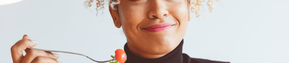 Woman eating a salad