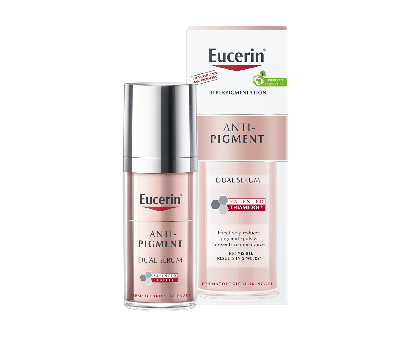 Packshot of Eucerin Anti-Pigment Dual Serum and packaging