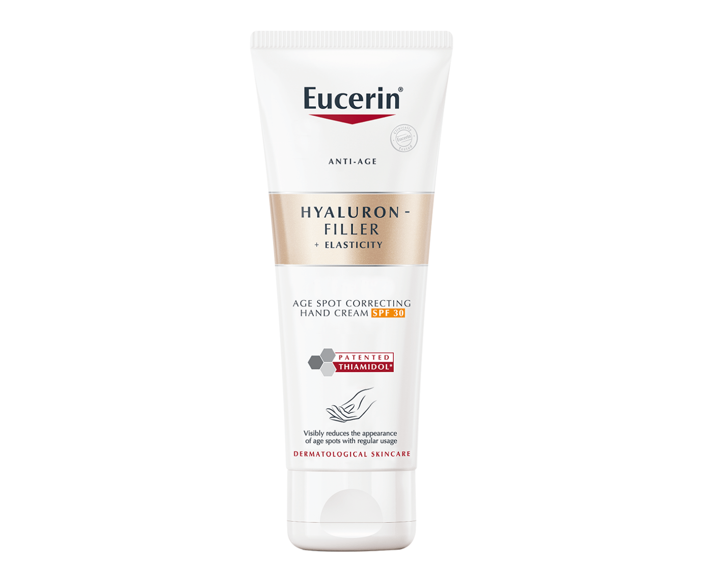 Packshot of Eucerin Hyaluron-Filler + Elasticity Age Spot Correcting Hand Cream SPF 30