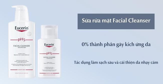 Cách chăm sóc da mặt mỏng nhạy cảm với sữa rửa mặt Facial Cleanser của Eucerin