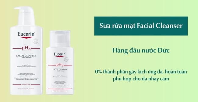 Cách chăm sóc da nhạy cảm vào mùa đông với sữa rửa mặt Eucerin pH5 Facial Cleanser